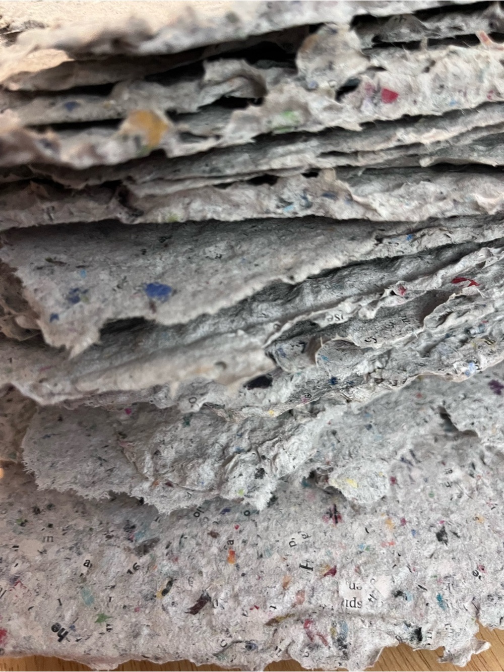 Set of approx 10 pieces handmade paper upcycled using Reader’s Digest magazines